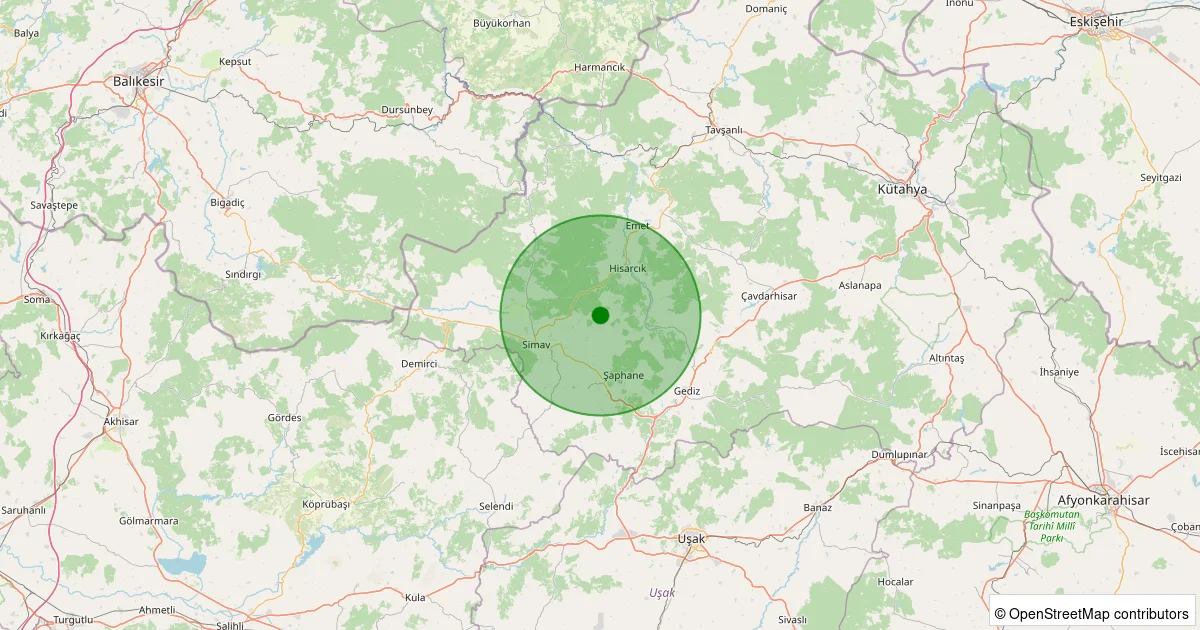 16 Ekim 2025 saat 15:18 - Hisarcık - Kurtdere Köyü - 1.40ml depreminin harita gösterimi