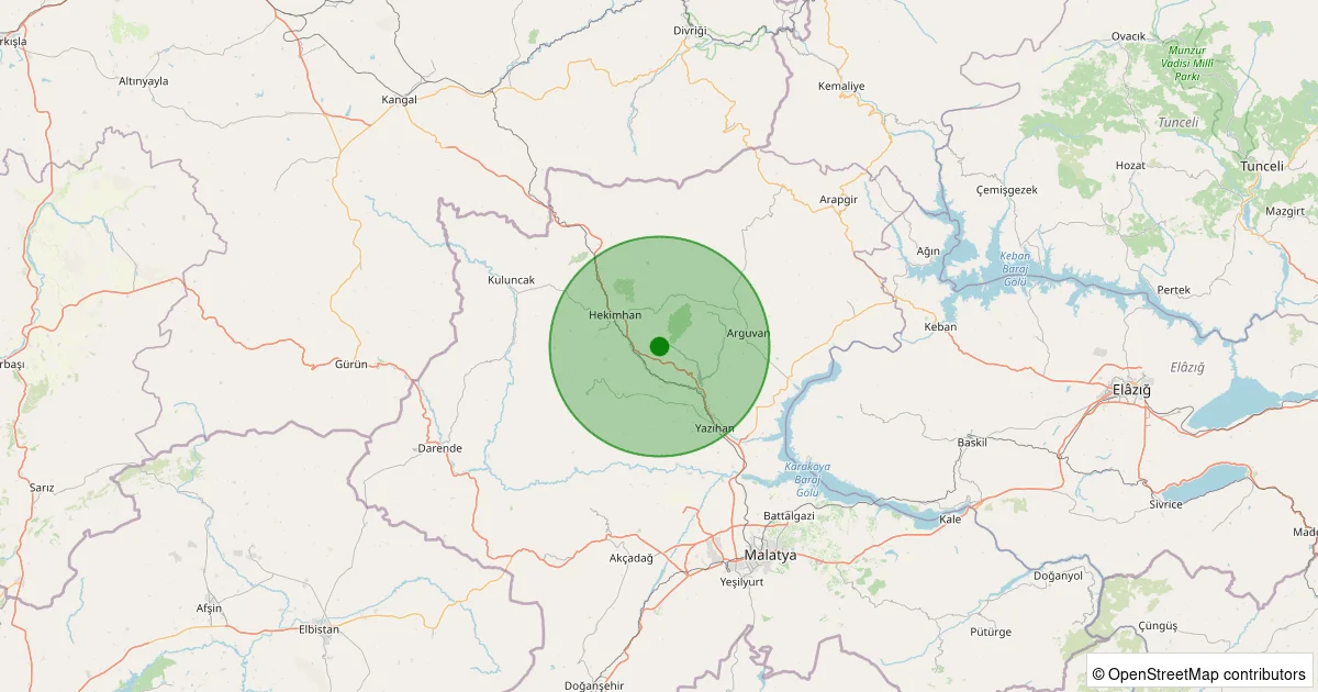 04 Ekim 2025 saat 15:27 - Hekimhan - 1.70ML depreminin harita gösterimi