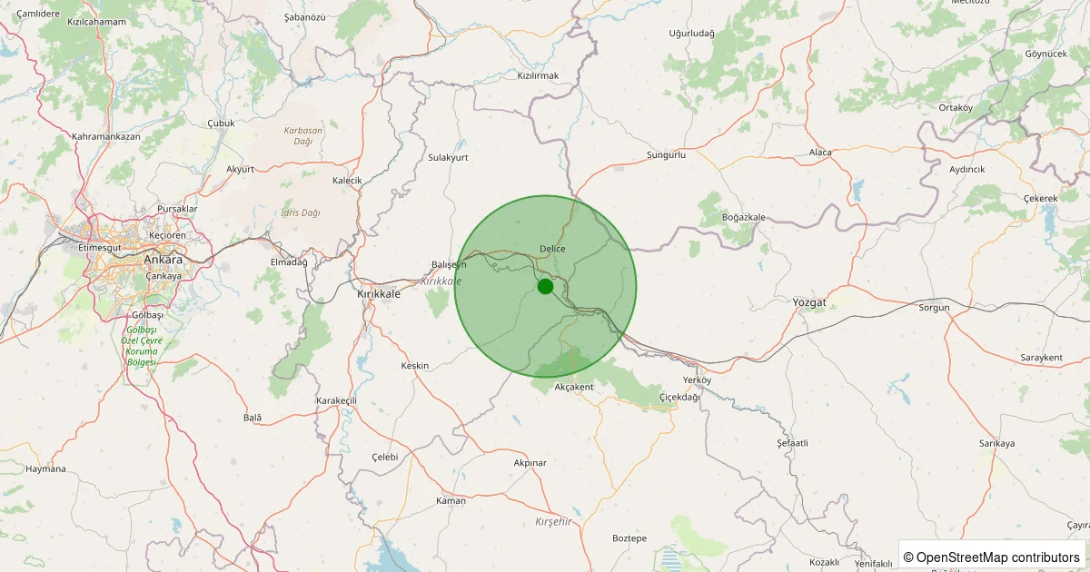 04 Ekim 2025 saat 18:29 - Delice - 0.90ML depreminin harita gösterimi