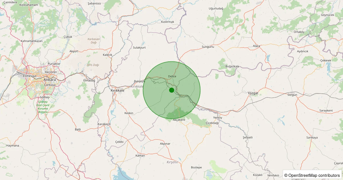 04 Ekim 2025 saat 18:20 - Delice - 1.20ML depreminin harita gösterimi