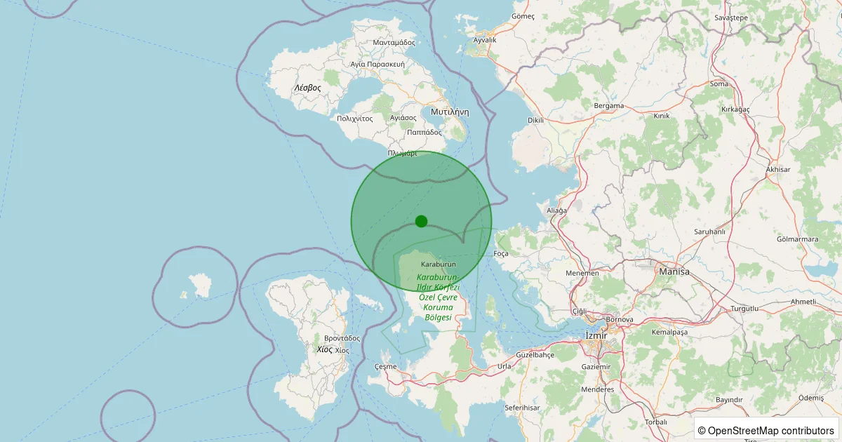 04 Ekim 2025 saat 18:55 - Ege Denizi - [11.67 km] Karaburun - 1.80ML depreminin harita gösterimi