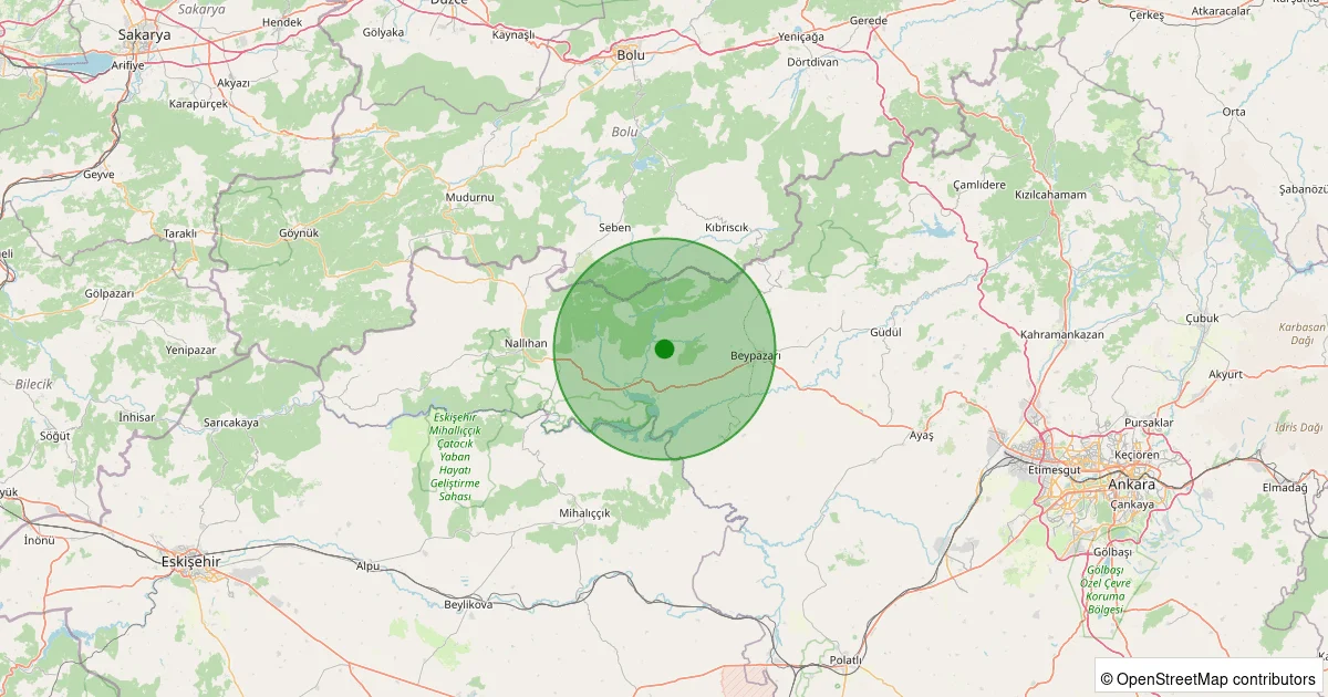 04 Ekim 2025 saat 19:47 - SEKLI-BEYPAZARI - 2.50ML depreminin harita gösterimi