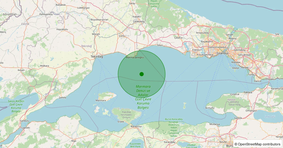05 Ekim 2025 saat 05:44 - Marmara Denizi - [17.40 km] Marmaraereğlisi - 1.20ML depreminin harita gösterimi