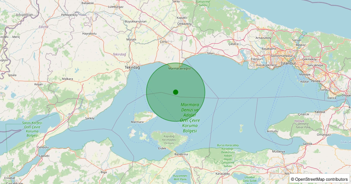 21 Ekim 2025 saat 08:41 - MARMARA - 2.80ml depreminin harita gösterimi