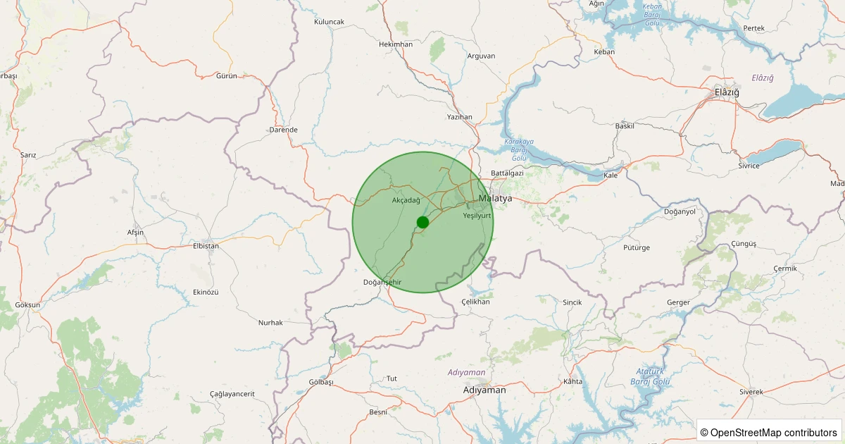 21 Ekim 2025 saat 12:27 - Yeşilyurt - Cumhurıyet Örnekköy - 1.20ml depreminin harita gösterimi