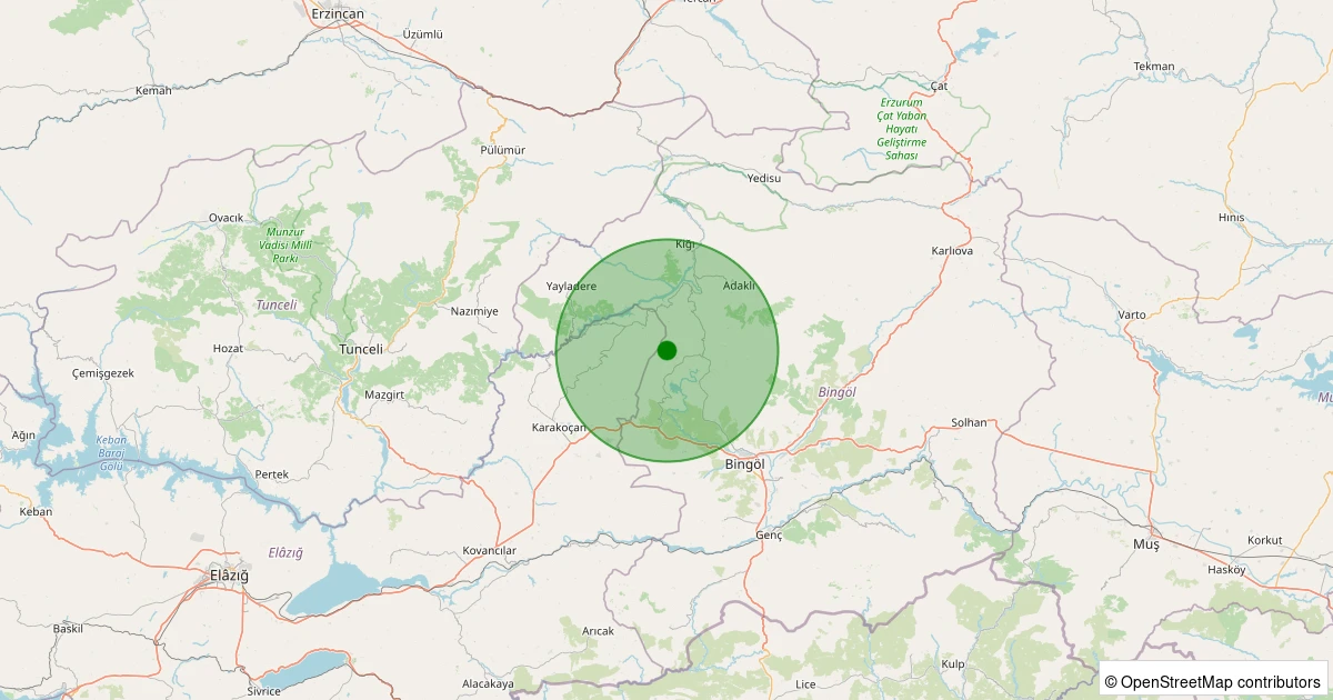 21 Ekim 2025 saat 19:45 - Merkez - Sütgölü Köyü - 2.50ml depreminin harita gösterimi
