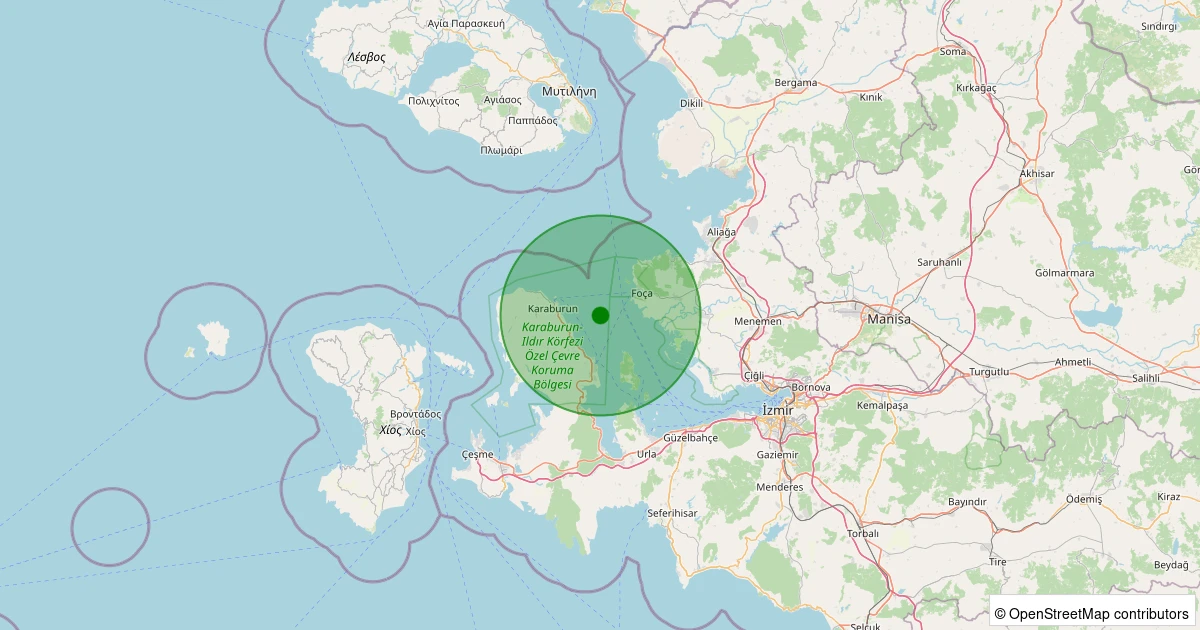 21 Ekim 2025 saat 23:05 - IZMIR - 1.80ml depreminin harita gösterimi