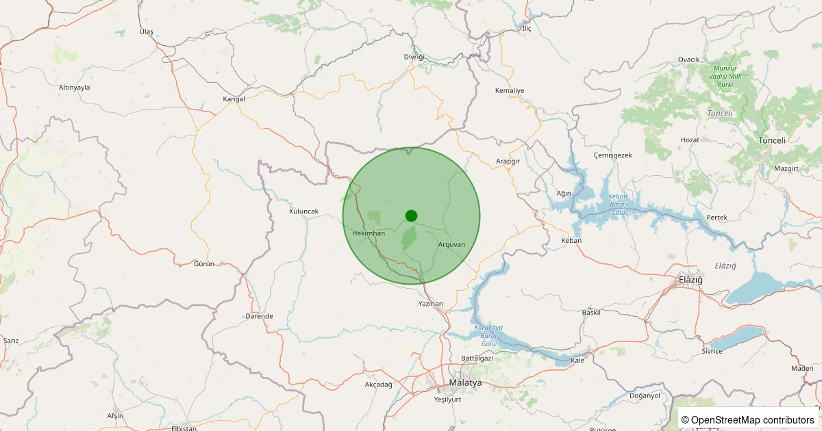 22 Ekim 2025 saat 06:26 - Hekimhan - İğdir Köyü - 1.40ml depreminin harita gösterimi