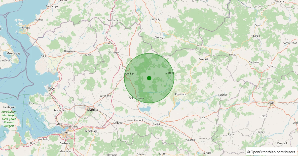 03 Ekim 2025 saat 04:40 - YAYAKIRILDIK-AKHISAR - 1.20ML depreminin harita gösterimi