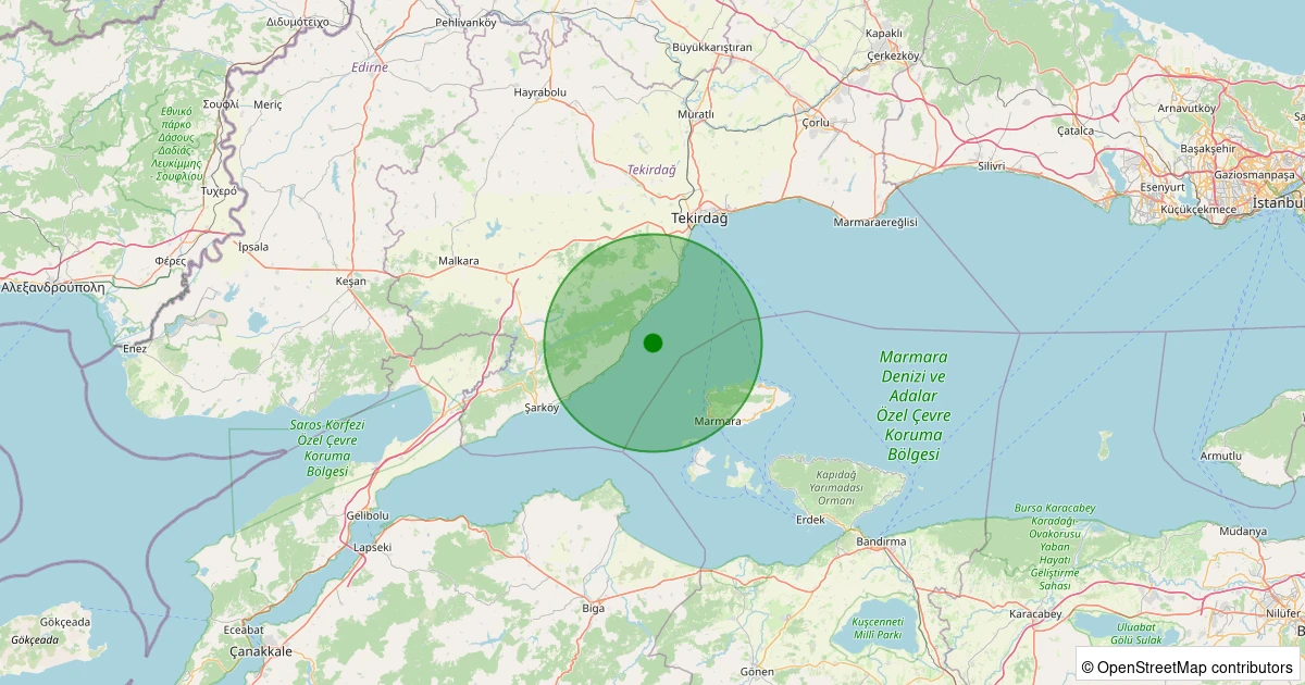 22 Ekim 2025 saat 13:59 - GUZELKOY - 2.80ml depreminin harita gösterimi