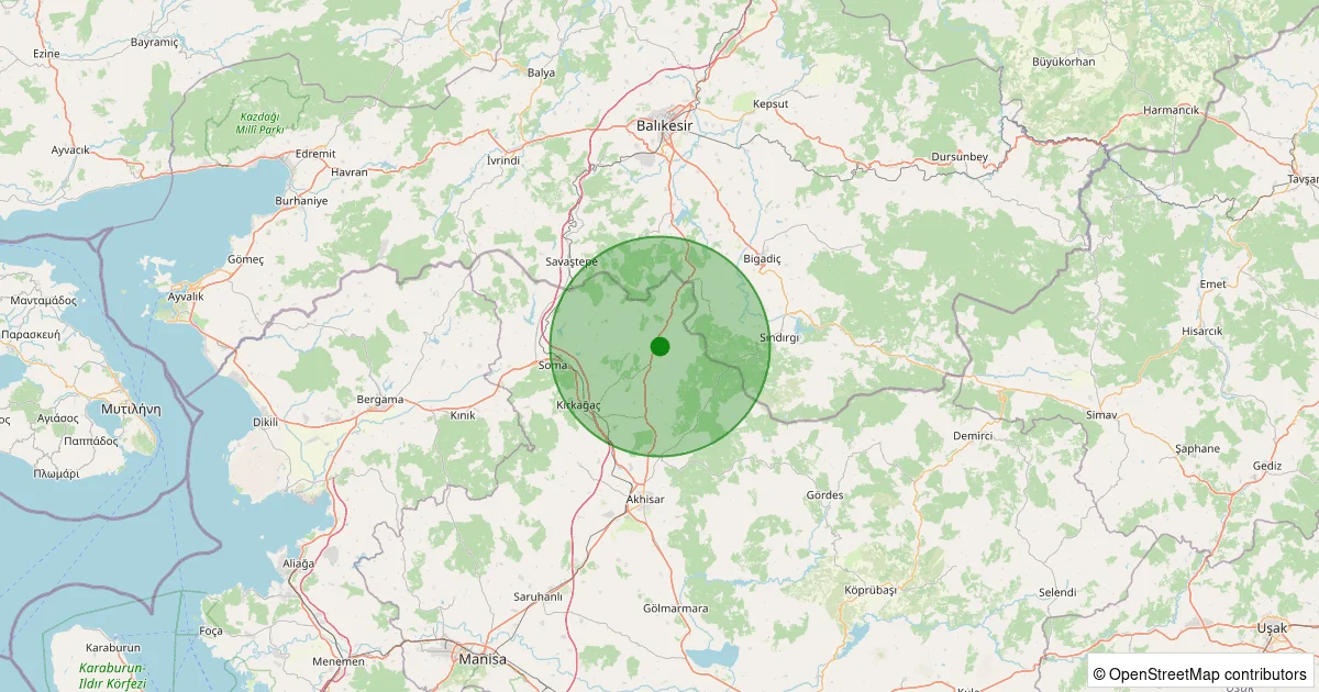 05 Ekim 2025 saat 17:53 - Kırkağaç - 1.70ML depreminin harita gösterimi