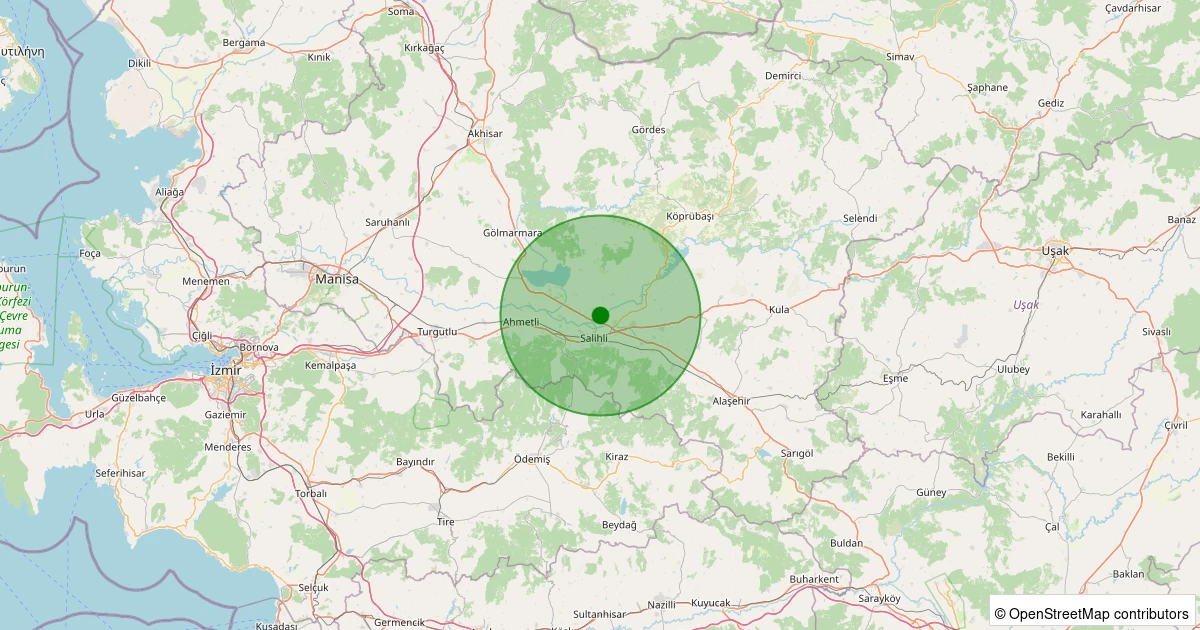 24 Ekim 2025 saat 01:47 - Salihli - Çavlu - 1.30ml depreminin harita gösterimi
