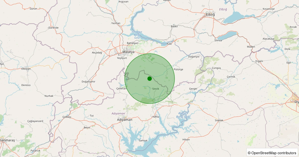 24 Ekim 2025 saat 05:04 - Sincik - Arıkonak Köyü - 3.80ml depreminin harita gösterimi