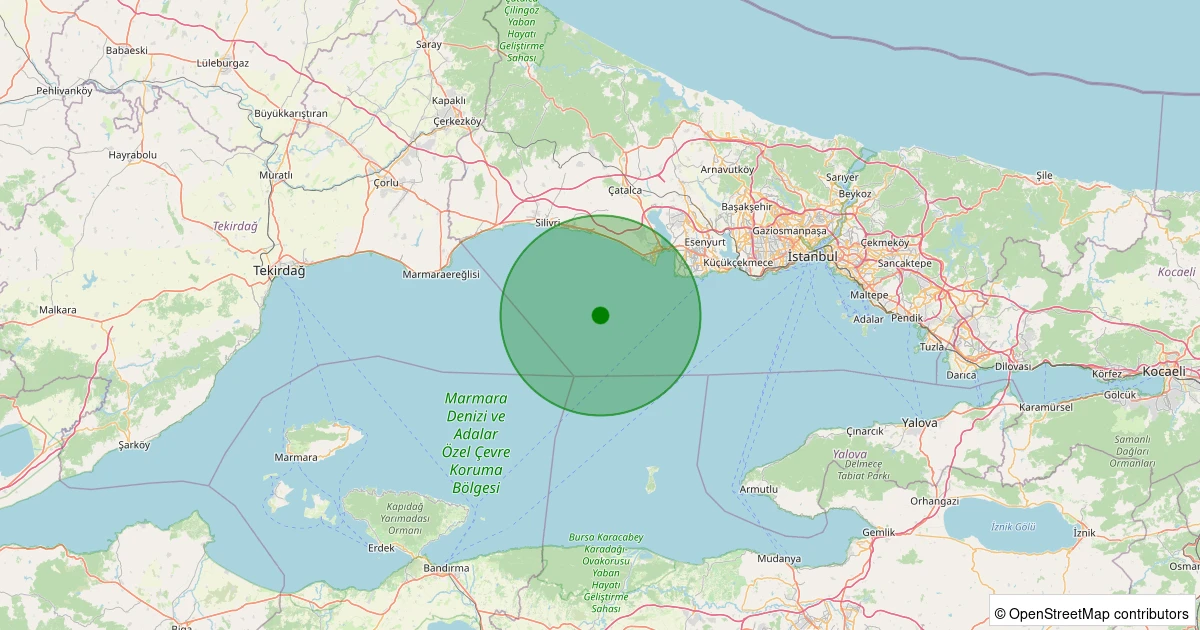 24 Ekim 2025 saat 04:34 - MARMARA - 1.40ml depreminin harita gösterimi