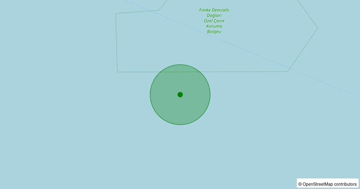 24 Ekim 2025 saat 06:27 - Akdeniz - [133.39 km] Kaş (Antalya) - 2.30ML depreminin harita gösterimi