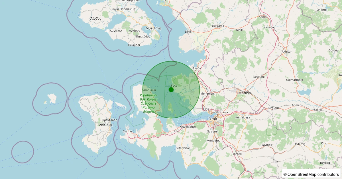 24 Ekim 2025 saat 15:31 - Ege Denizi - İzmir Körfezi - [03.45 km] Foça (İzmir) - 2.50ML depreminin harita gösterimi