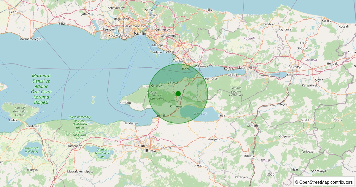 24 Ekim 2025 saat 15:51 - Merkez - Esadiye Köyü - 1.60ML depreminin harita gösterimi