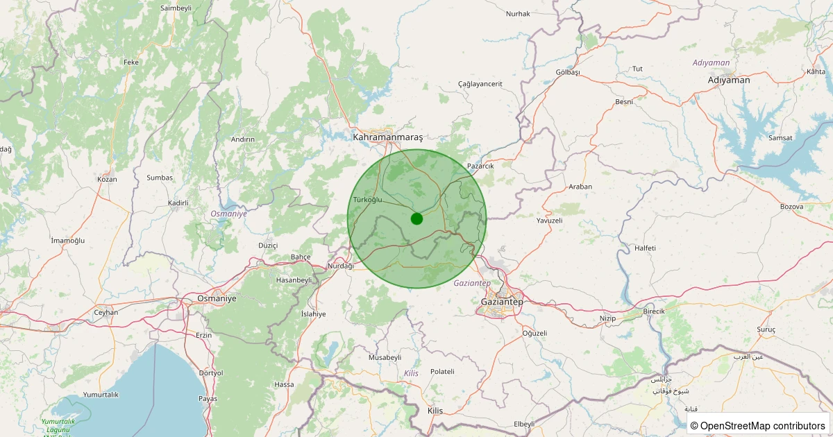 24 Ekim 2025 saat 18:26 - Kahramanmaraş - 1.50ml depreminin harita gösterimi