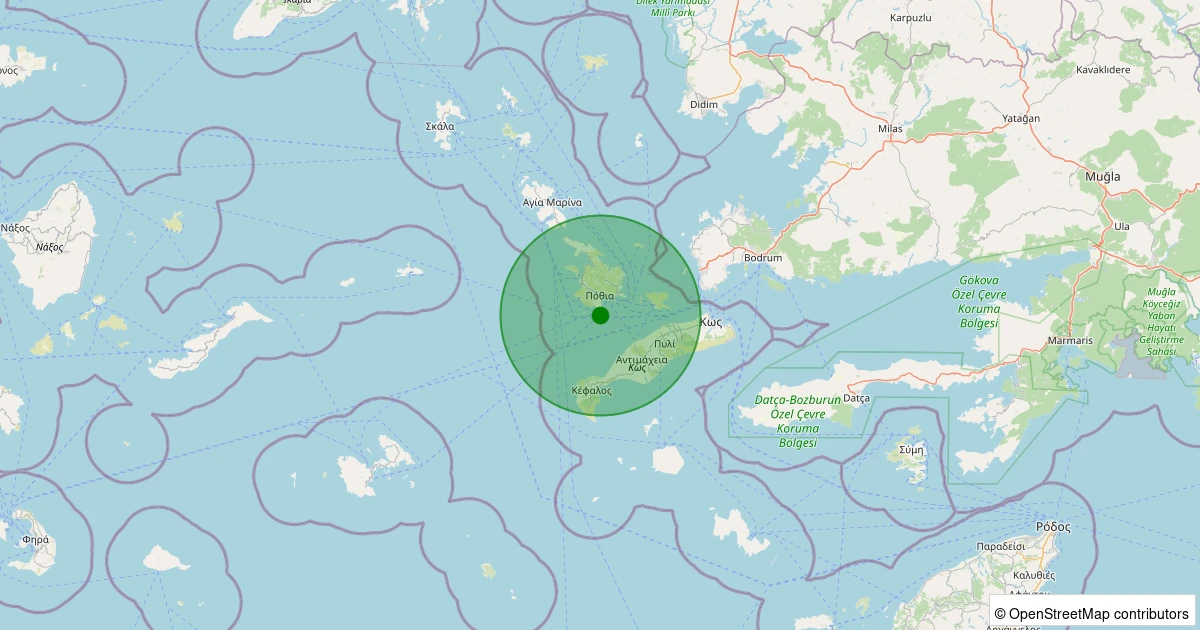 24 Ekim 2025 saat 19:28 - Ege Denizi - [26.95 km] Bodrum (Muğla) - 1.60ML depreminin harita gösterimi
