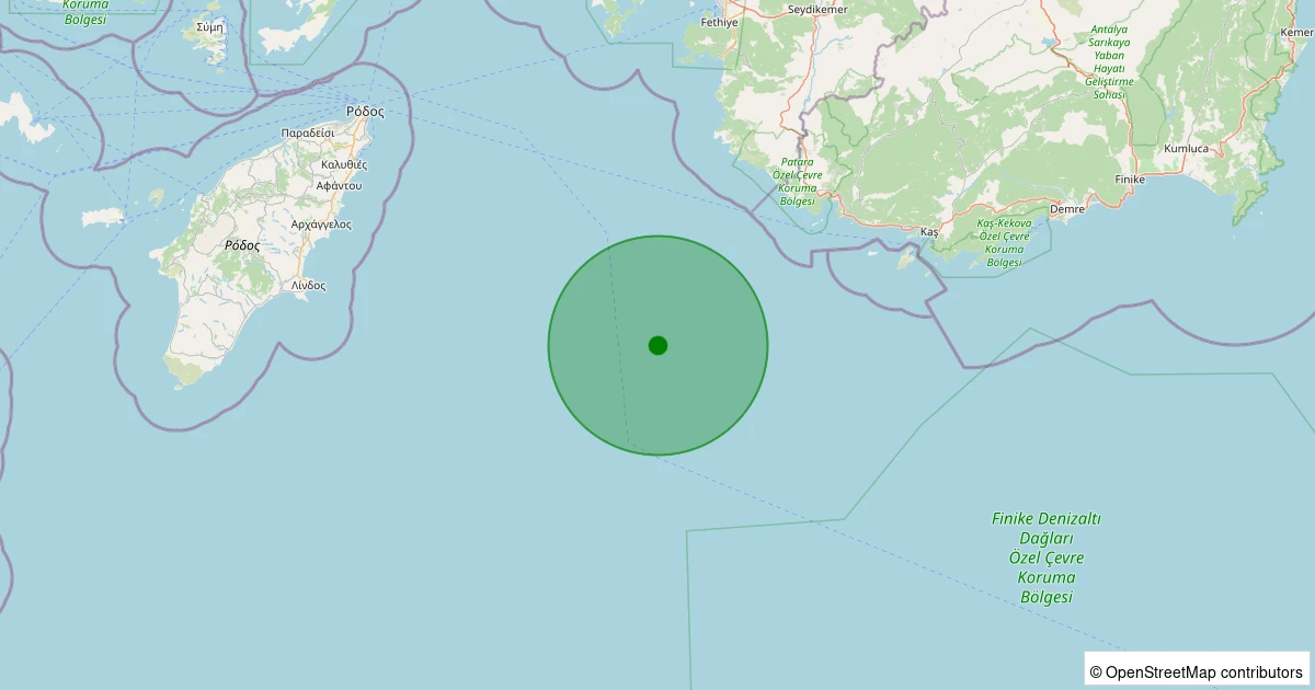 24 Ekim 2025 saat 20:03 - Akdeniz - [47.08 km] Kaş (Antalya) - 1.60ML depreminin harita gösterimi