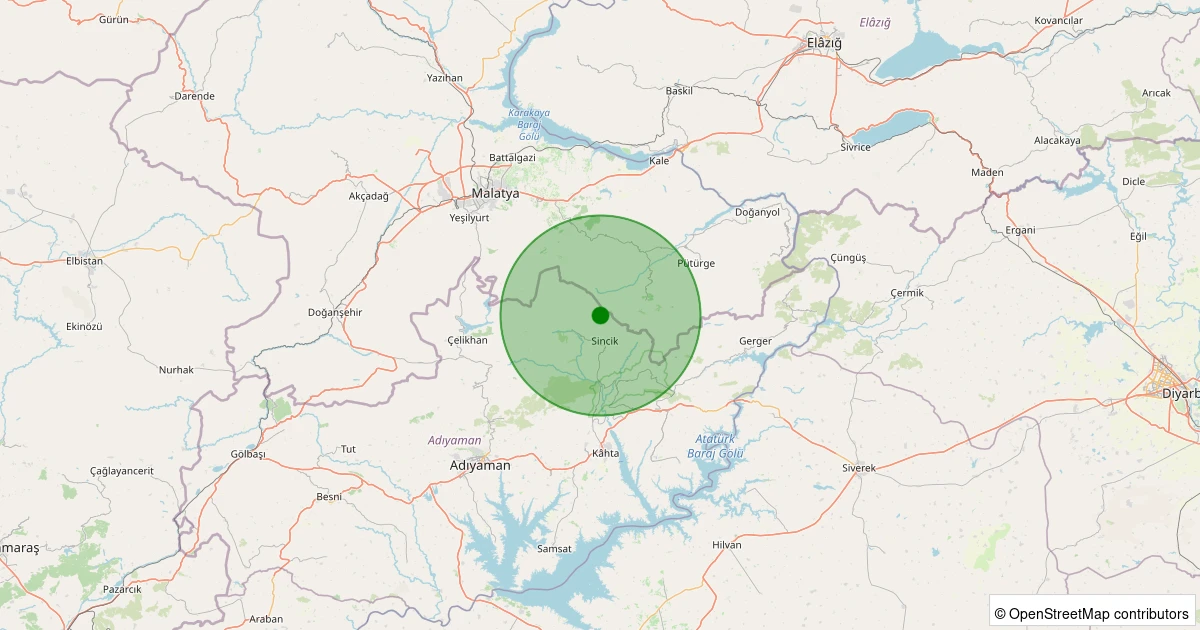 24 Ekim 2025 saat 17:53 - Sincik - Sakız Köyü - 1.40ml depreminin harita gösterimi