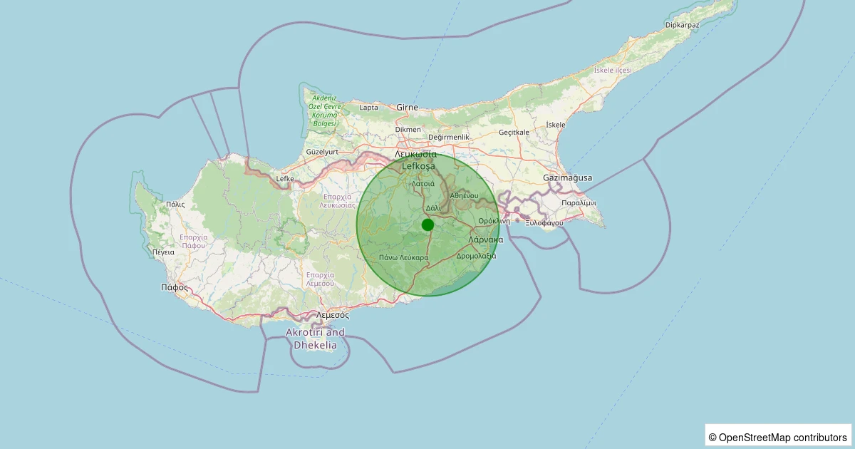 25 Ekim 2025 saat 03:27 - Nicosia (Güney Kıbrıs Rum Yönetimi) - 2.40ML depreminin harita gösterimi