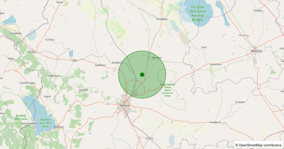 24 Ekim 2025 saat 13:21 - Selçuklu - Güvenç Köyü - 1.30ml depreminin harita gösterimi
