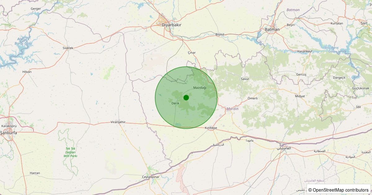 22 Ekim 2025 saat 12:24 - Mazıdağı - 1.60ml depreminin harita gösterimi