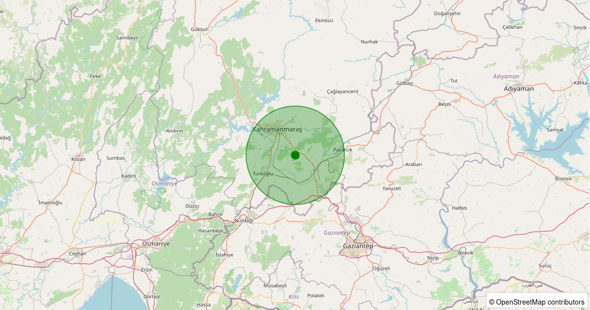 25 Ekim 2025 saat 09:47 - Dulkadiroğlu - Fituşağı - 1.90ml depreminin harita gösterimi