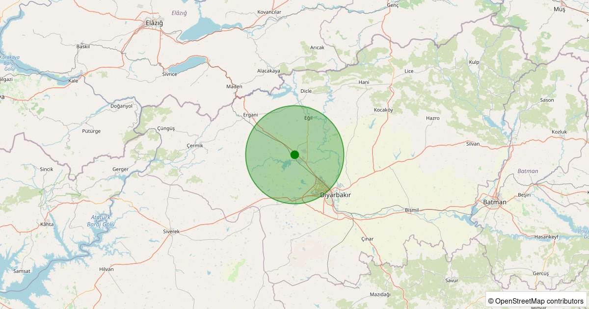 25 Ekim 2025 saat 14:48 - Yenişehir - Dikentepe Köyü - 2.50ml depreminin harita gösterimi