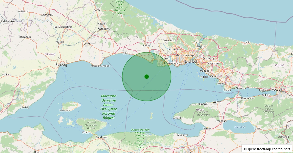 25 Ekim 2025 saat 19:56 - GURPINAR - 2.30ml depreminin harita gösterimi