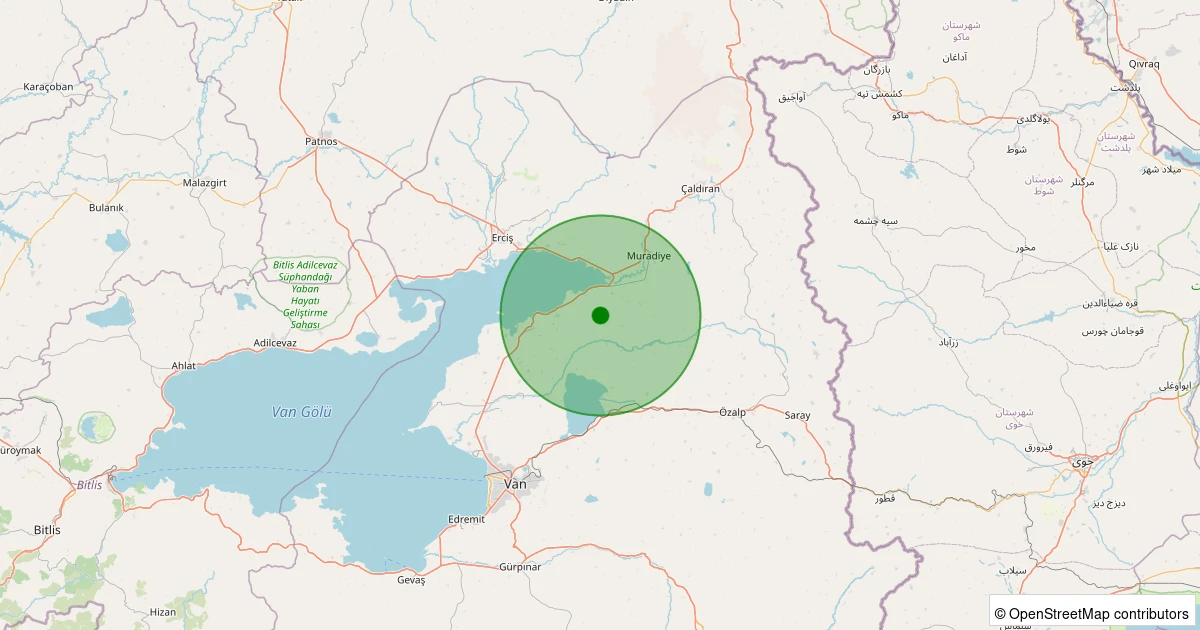 26 Ekim 2025 saat 04:47 - Tuşba - 1.00ML depreminin harita gösterimi