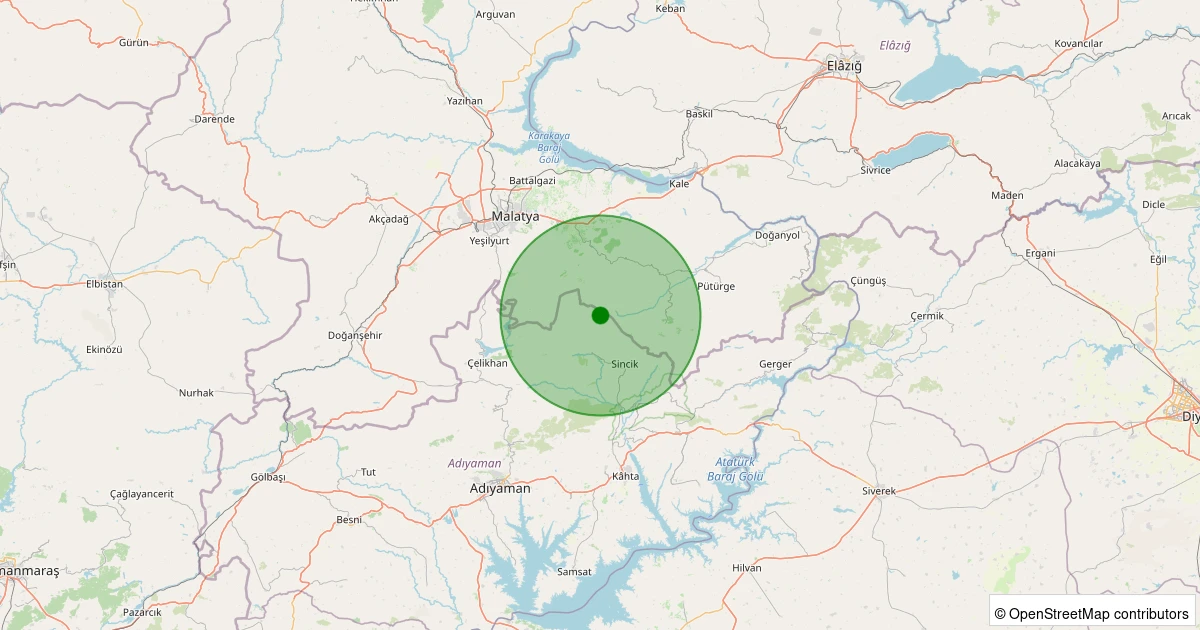 26 Ekim 2025 saat 10:43 - Sincik - Arıkonak Köyü - 1.40ml depreminin harita gösterimi