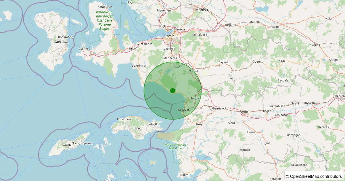 06 Ekim 2025 saat 10:28 - Menderes - 2.80ML depreminin harita gösterimi