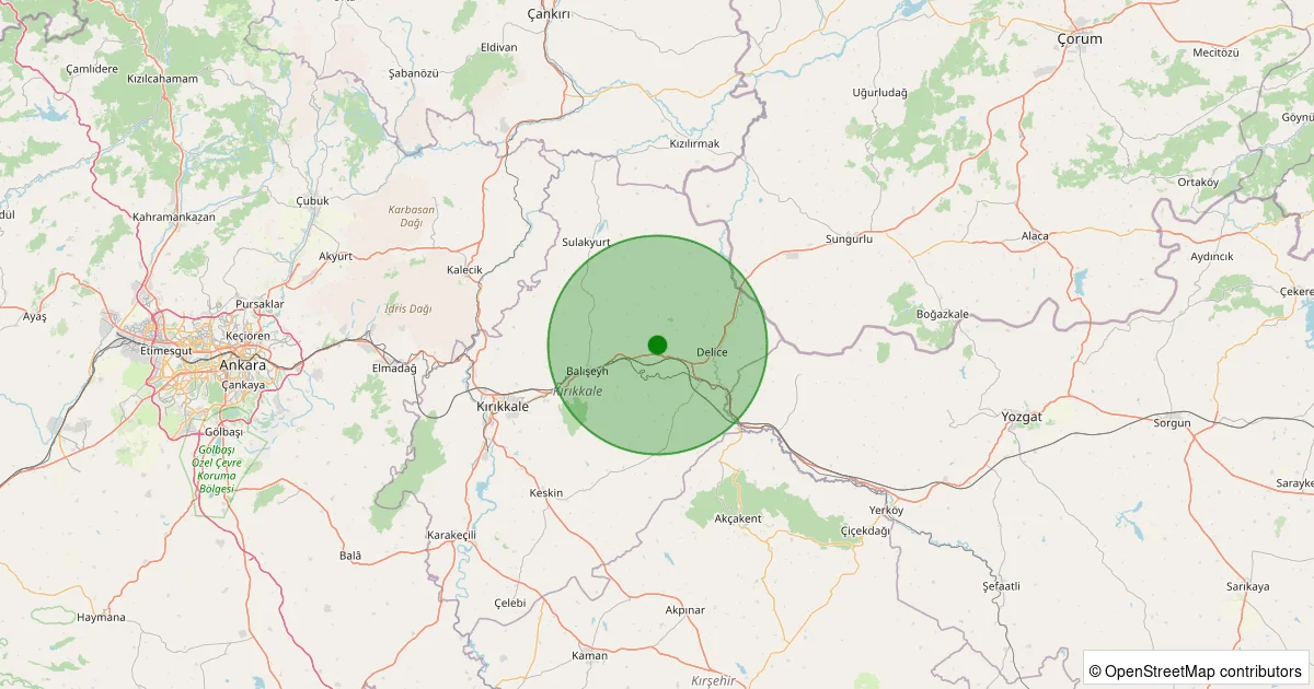 06 Ekim 2025 saat 11:19 - Delice - 1.00ML depreminin harita gösterimi