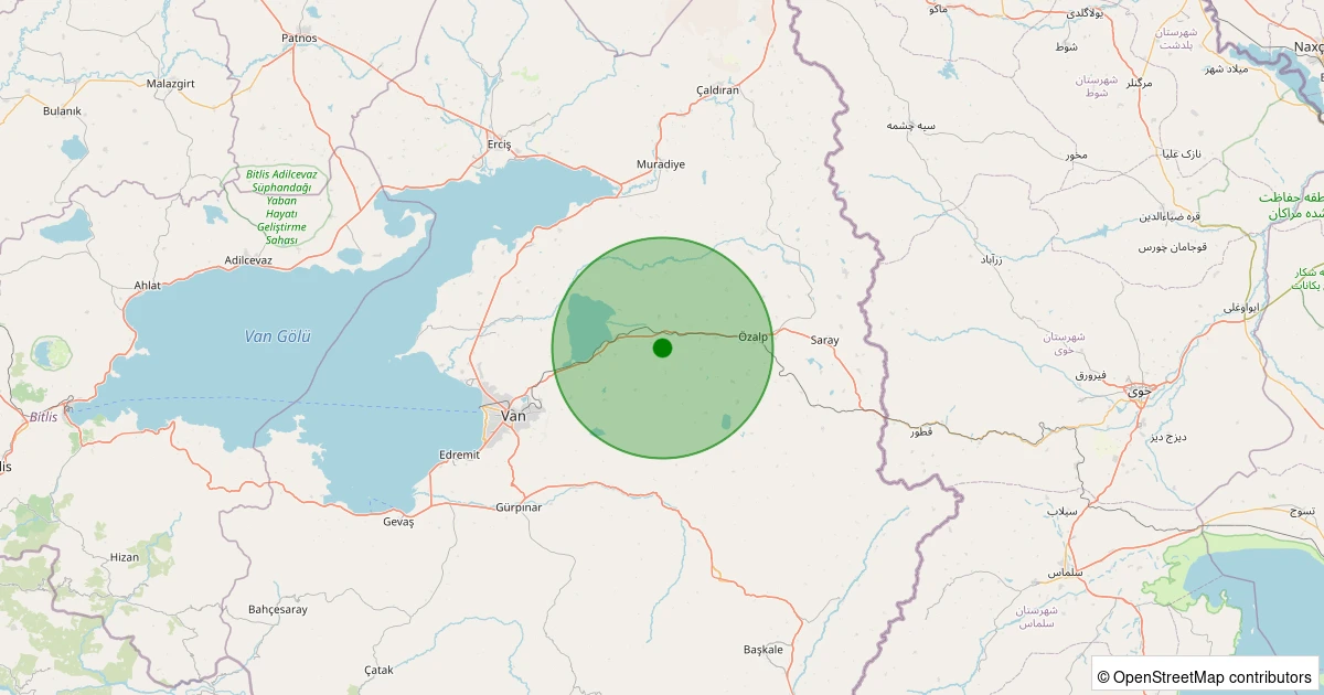 26 Ekim 2025 saat 20:08 - İpekyolu - 2.30ml depreminin harita gösterimi