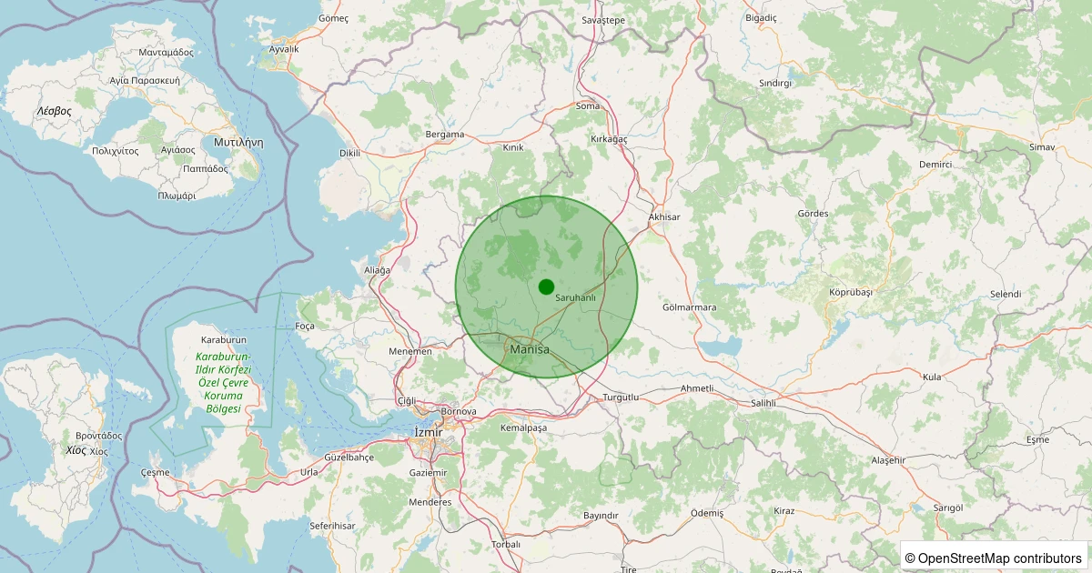 27 Ekim 2025 saat 03:00 - Şehzadeler - 1.50ML depreminin harita gösterimi