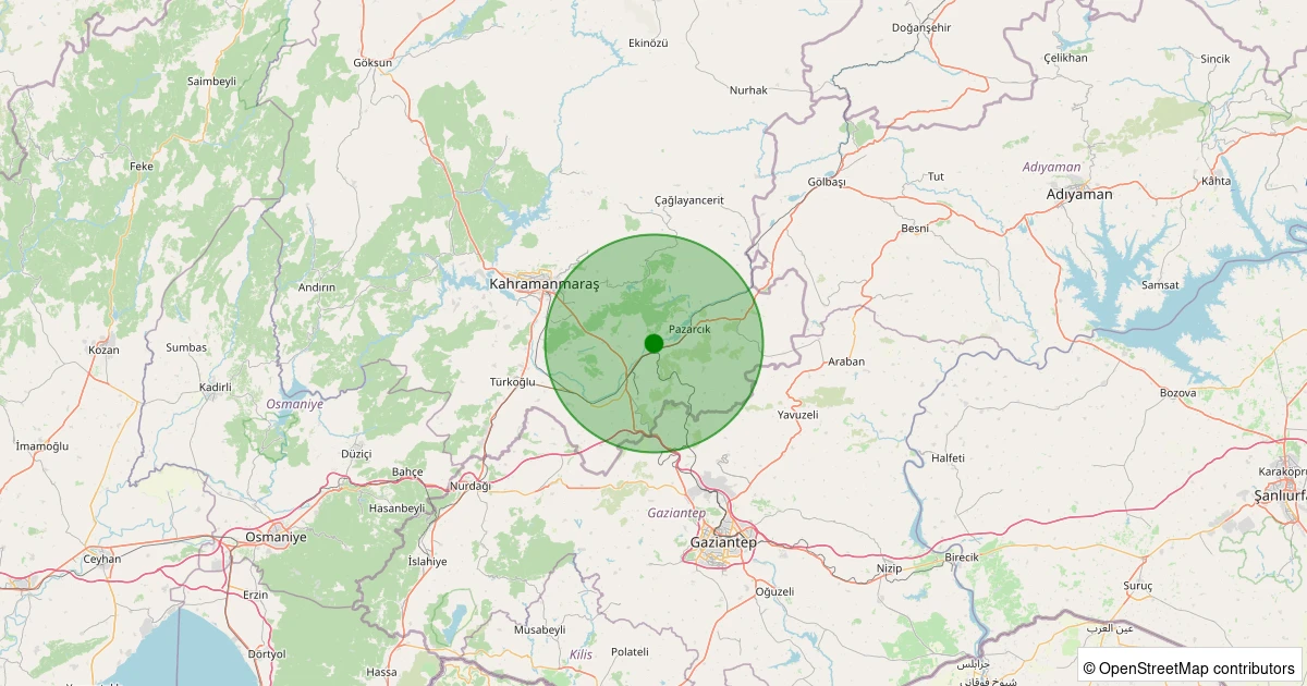 27 Ekim 2025 saat 06:44 - Dulkadiroğlu - 1.40ml depreminin harita gösterimi