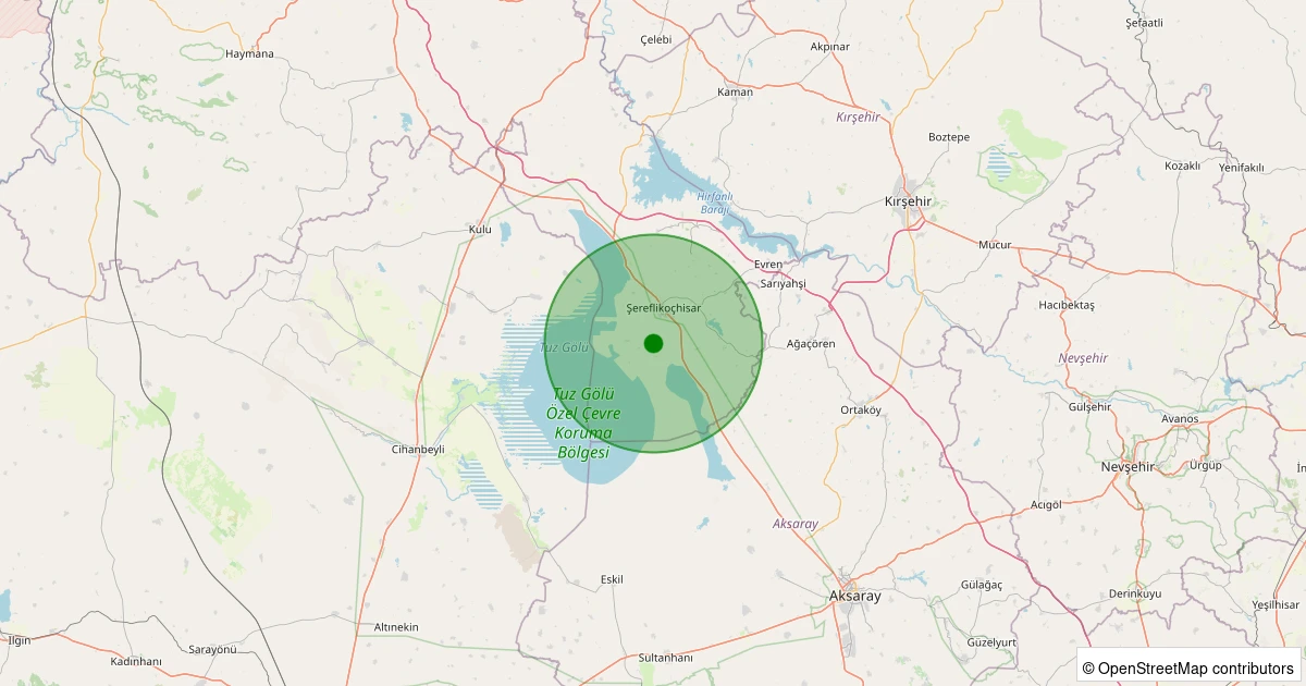 27 Ekim 2025 saat 09:55 - Şereflikoçhisar - Çavuşköy - 1.60ml depreminin harita gösterimi