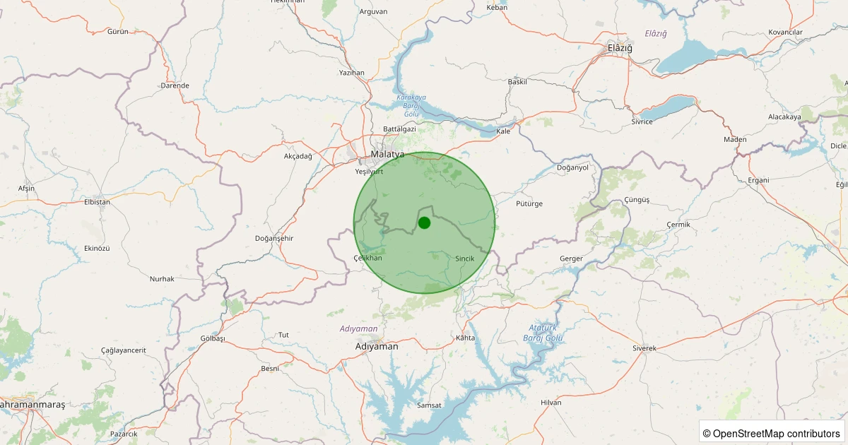 27 Ekim 2025 saat 13:08 - Sincik - Aksu Köyü - 1.10ML depreminin harita gösterimi