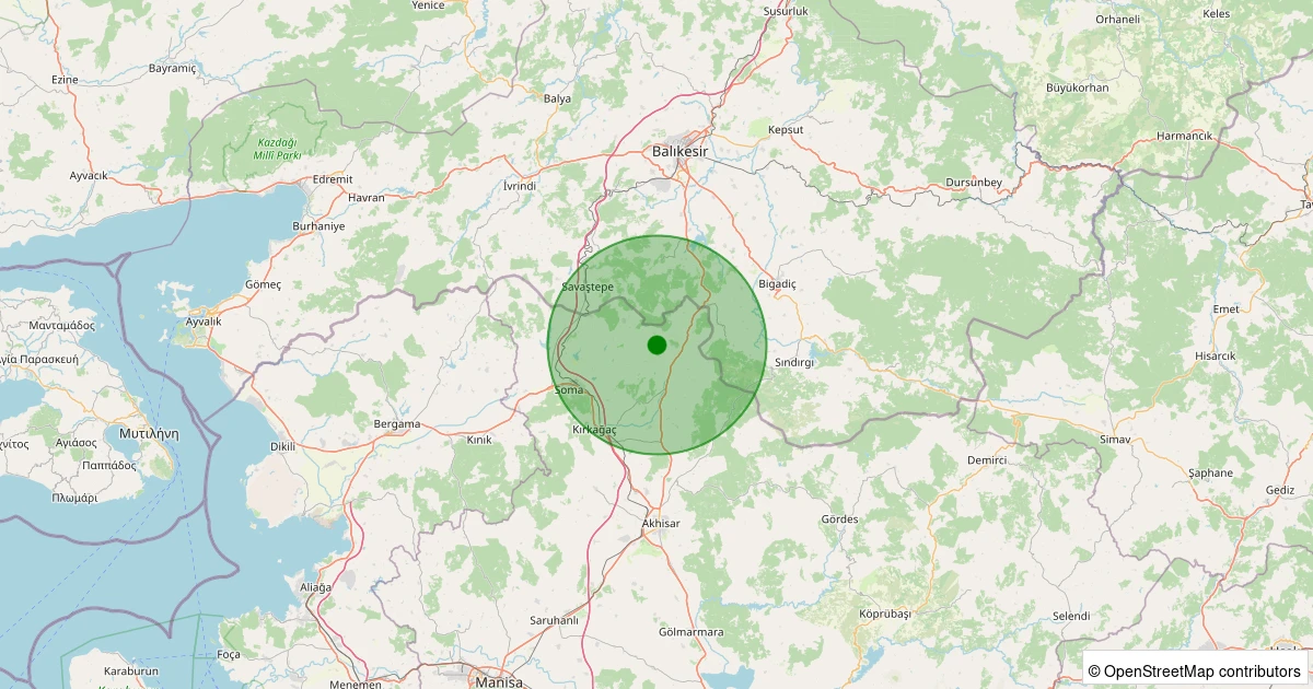27 Ekim 2025 saat 12:27 - Soma - Naldöken - 2.60ml depreminin harita gösterimi
