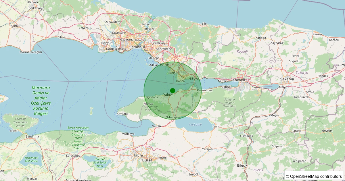 27 Ekim 2025 saat 16:46 - CIFTLIKKOY - 2.60ml depreminin harita gösterimi