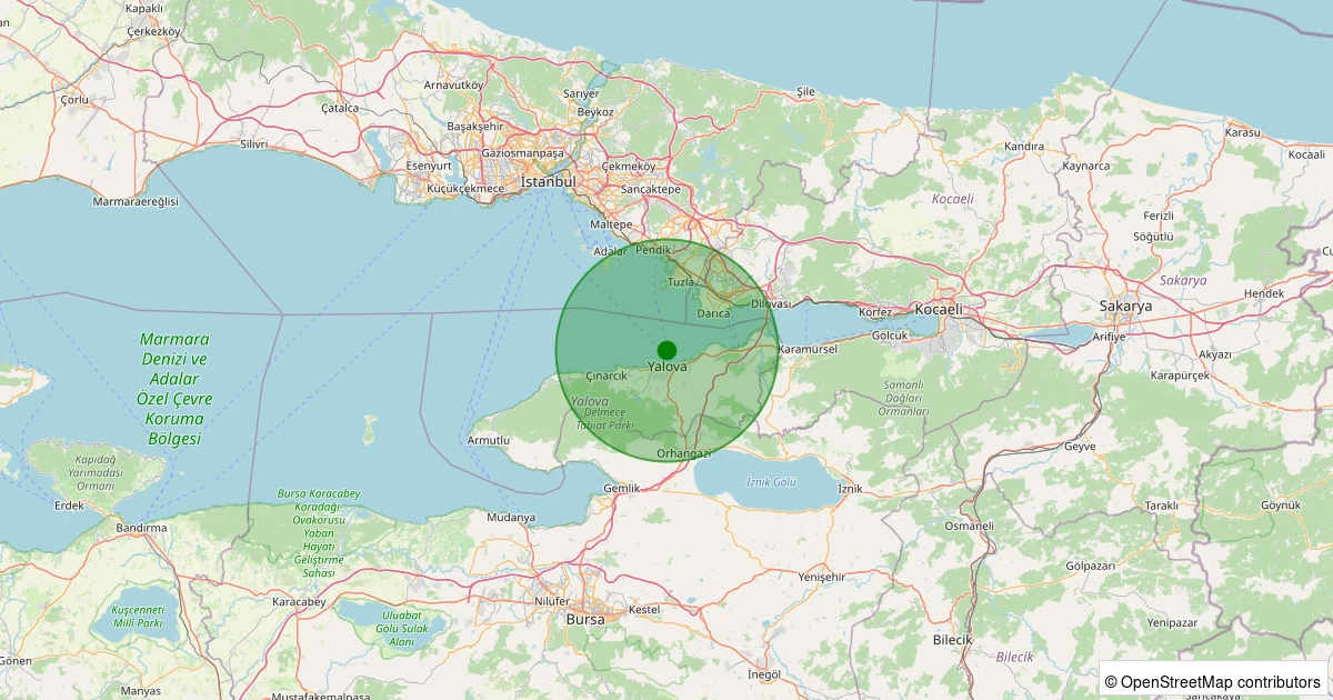 27 Ekim 2025 saat 16:46 - Marmara Denizi - 2.30ML depreminin harita gösterimi