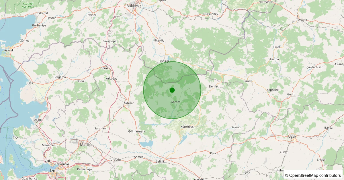06 Ekim 2025 saat 22:08 - Gördes - 1.30ML depreminin harita gösterimi