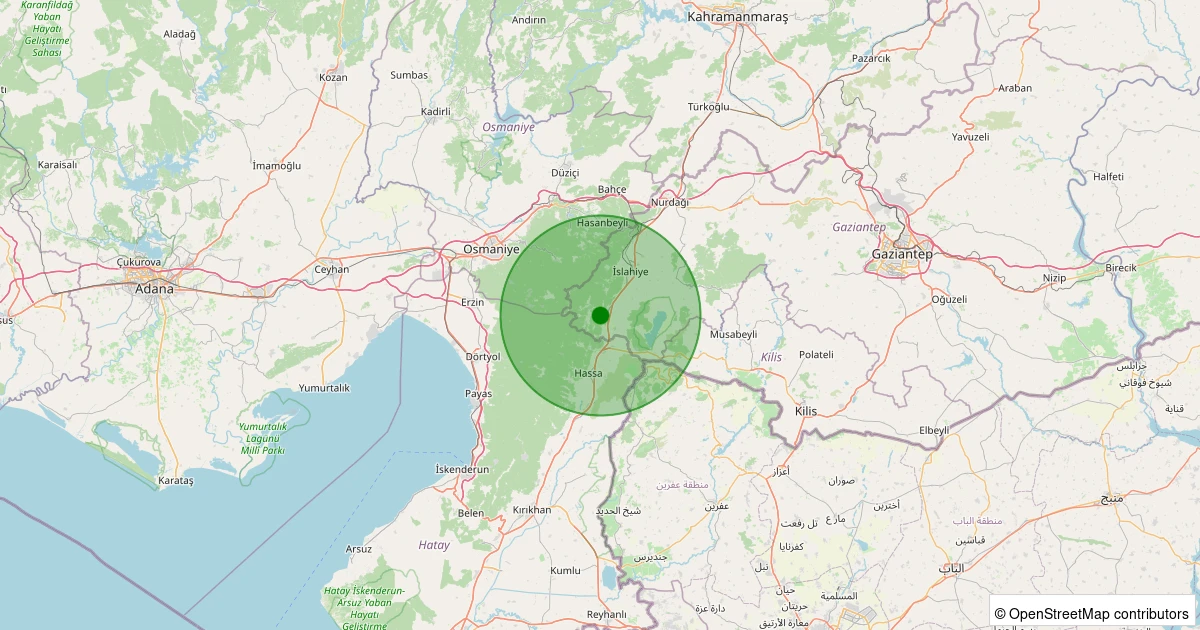 28 Ekim 2025 saat 03:17 - İslahiye - Sulumağara - 1.20ML depreminin harita gösterimi