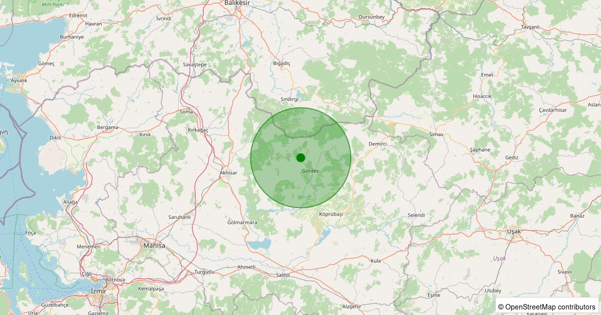 28 Ekim 2025 saat 05:51 - Gördes - 2.90ml depreminin harita gösterimi