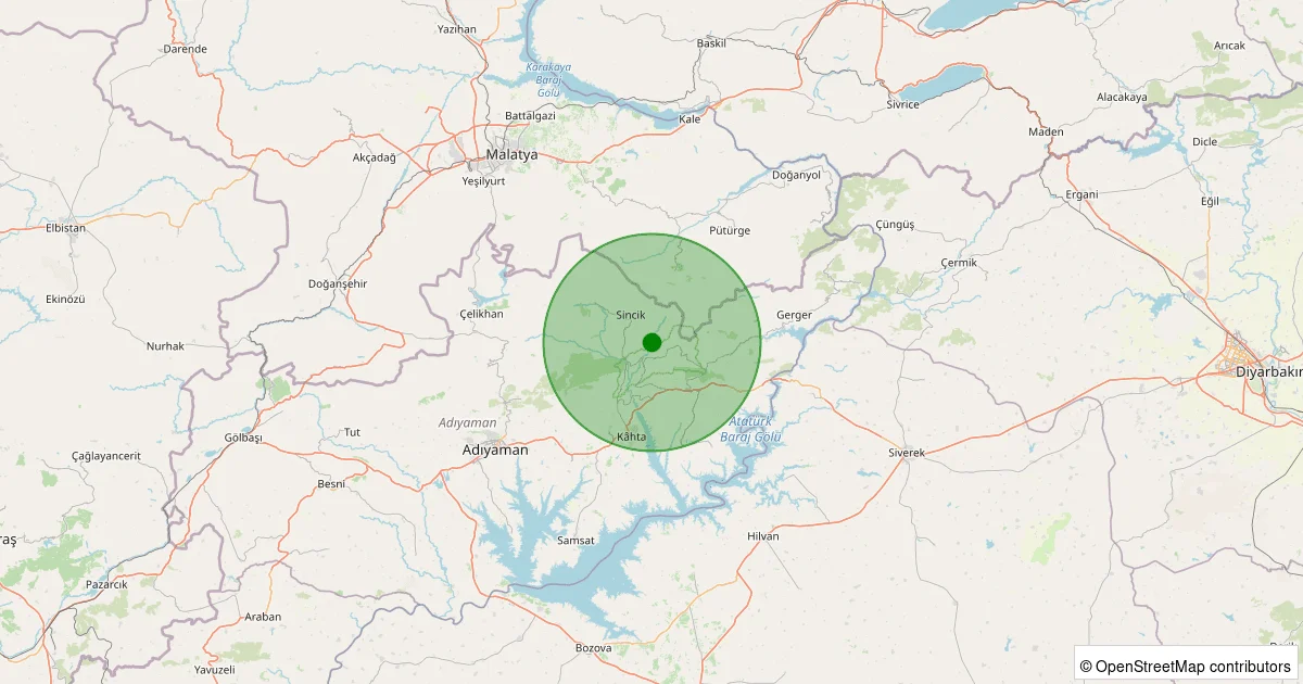 07 Ekim 2025 saat 00:07 - Sincik - 0.80ML depreminin harita gösterimi
