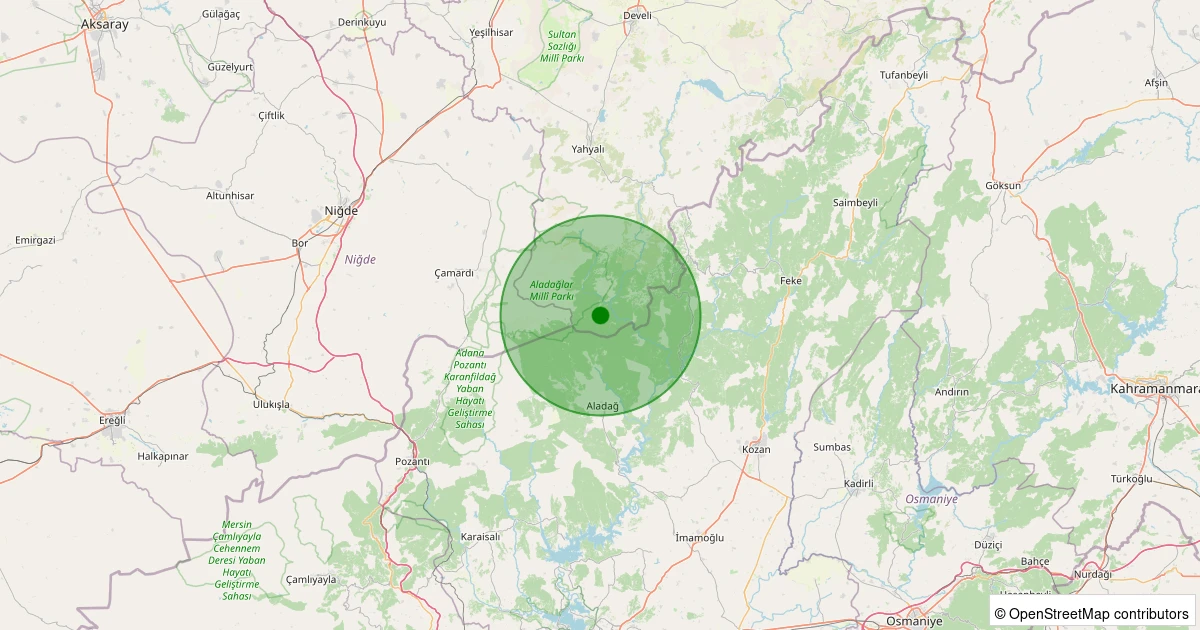 27 Ekim 2025 saat 06:23 - Yahyalı - Büyük Çakır - 1.40ml depreminin harita gösterimi