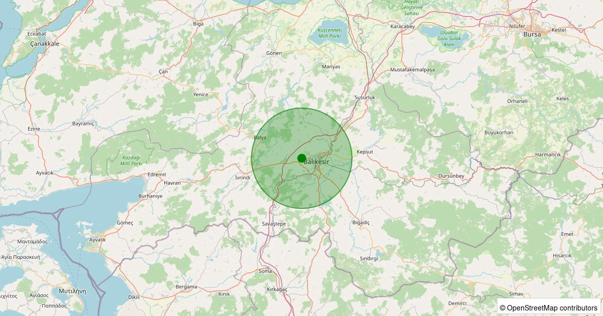 27 Ekim 2025 saat 05:22 - Karesi - Kalaycılar - 1.70ml depreminin harita gösterimi