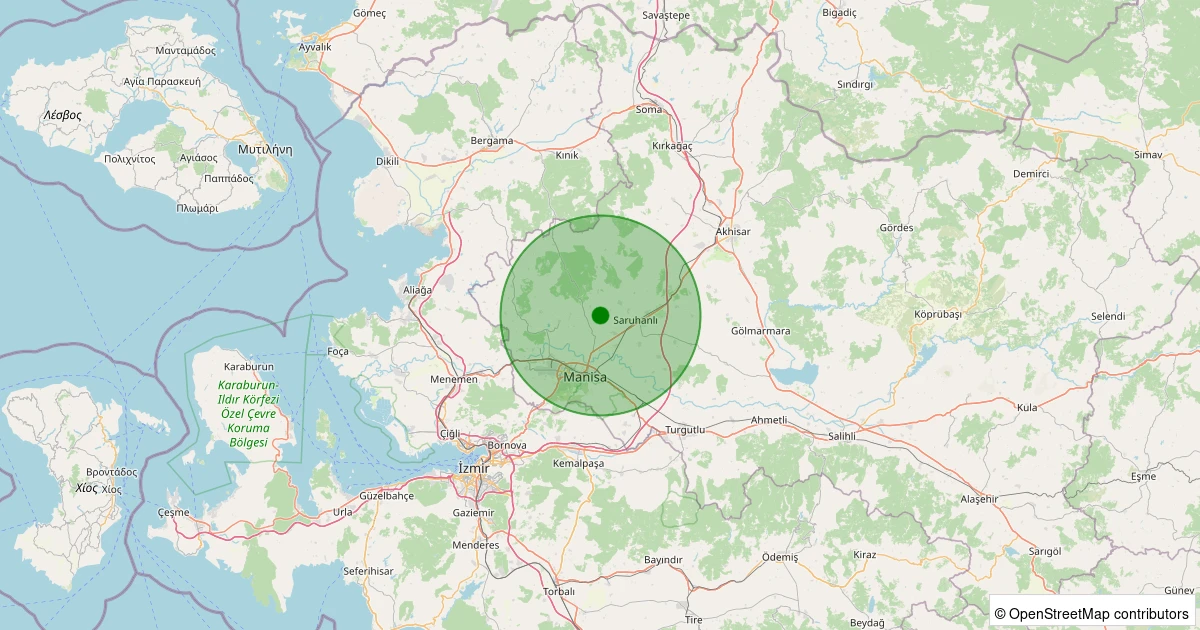 27 Ekim 2025 saat 03:00 - Şehzadeler - Tilkisüleymaniye - 1.70ml depreminin harita gösterimi
